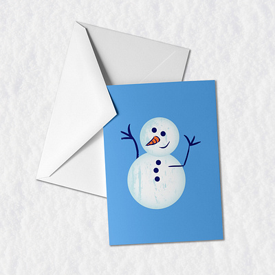 Happy Winter Snowman Greeting Card chilly christmas cold cold weather envelope frigid frosty frozen graphic design greeting card holidays illustration olaf print design snowman snowy winter wintry