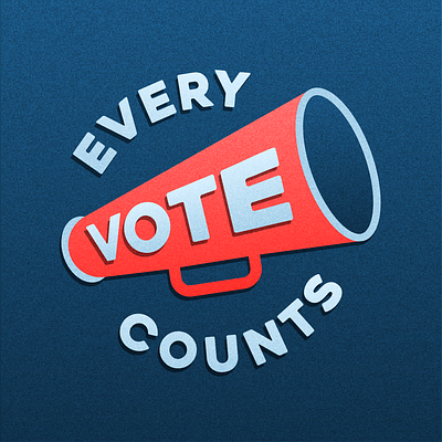 Vote Campaign | Every Vote Counts branding democrat every vote counts flat illustration get out to vote grain megaphone republican vote