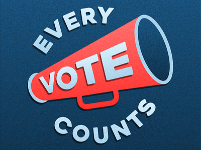 Vote Campaign | Every Vote Counts branding democrat every vote counts flat illustration get out to vote grain megaphone republican vote