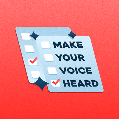 Voter Campaign | Make Your Voice Heard ballot branding democrat design flat illustration get out to vote grain illustration logo republican vote