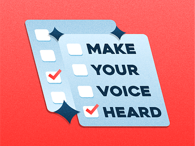 Voter Campaign | Make Your Voice Heard ballot branding democrat design flat illustration get out to vote grain illustration logo republican vote