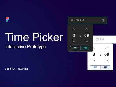 Time Picker - Interactive Prototype animation design figma interaction prototype time picker ui