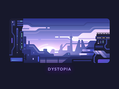 dystopia city color design dystopia graphic design illustration lines purple vector