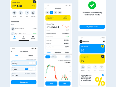 Savings bonds app app banking fintech investment payment trading uxui