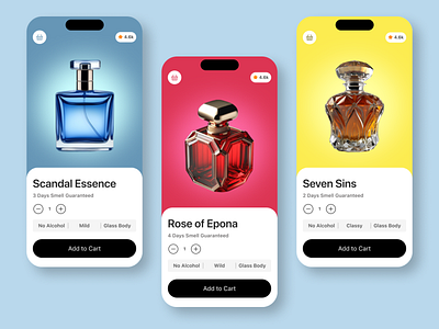 Lust Perfume UI app design branding design digital product design mobile app mobile application perfume perfume app perfume app design product design ui user experience user interface ux