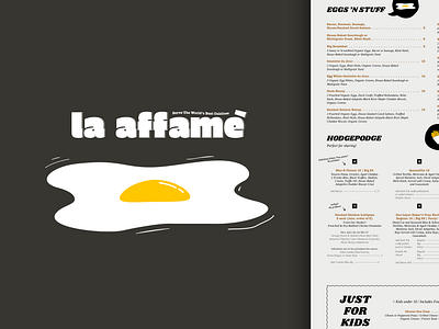 la affamé Menu design graphic marketing menu print