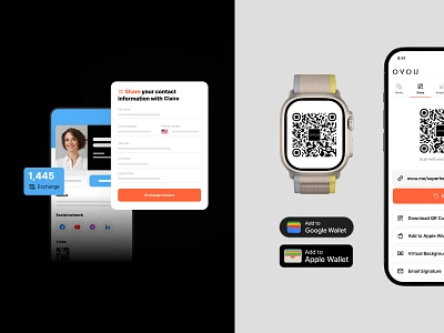 Marketing materials for website OVOU nfc business card. Images add to contact branding business card business profile contact sharing corporate profile dashboard design graphic design ill illustration images marketing marketing materials nfc business nfc product saas saas design smart business card teams ui