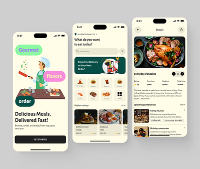 Food Delivery App app design application design design food food delivery food delivery app food ordering interface ios mobile mobile application mobileapp ordering app product design ui ui design uiux ux