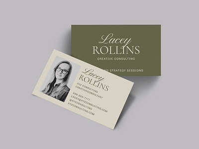 Elegant Business Card with Headshot branding business card elegant headshot mixed typography