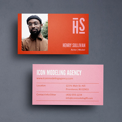 Bold Business Card with Headshot bold branding business card monogram personal card