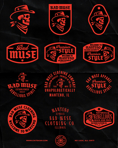 BAD MUSE FLASH SHEET badges branding graphic design illustration logo logo brand portfolio ui