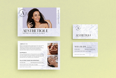 Skin Clinic Brand Identity beauty botanical branding business card esthetician floral marketing post card skin skin care