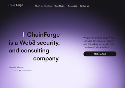 Chainforge blockchain landing page ui web 3