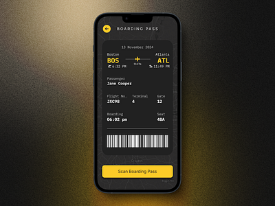 024 | Boarding Pass airline app app design boarding app boarding pass dailyui design flight flight app mobile design product design ui ux