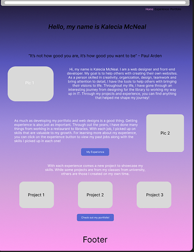 Interactive Resume Wireframe design figma ui ux web design