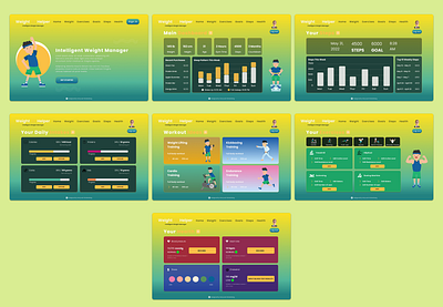 Weight Helper Website calories cholestral exercise figma fitness goals gym health intelligent sport stress ui design uiux website design weight loss weight manager workout