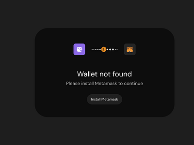 Crypto Wallet not Found 404 404error crypto cryptowallet error404 missing missing wallet notfound ui uidesign uiux web3ui