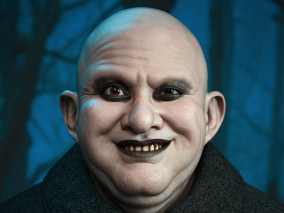 Uncle Fester 3d 3d modeling addamsfamilly character design creepy digital art gothic halloween portrait render texture zbrush