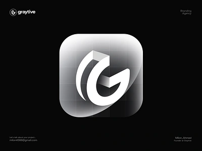 Graytive Icon Design brand brand design agency branding branding agency creative icon icon icon design identity isometric g letter g logo logomark logos mark modern icon monogram symbol