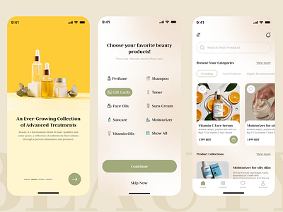 Beauty Product Selling App UI Design be app app design beauty beauty app e commerce app uid uiux design uxd