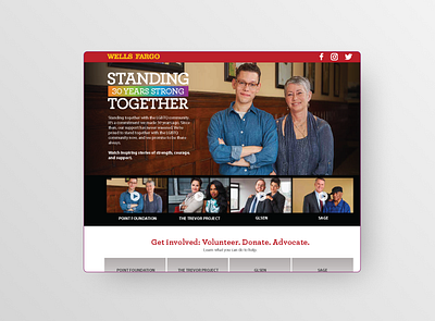 Wells Fargo Stading Together LGBTQ campaign design graphic design ui ux design