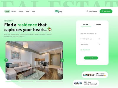 Real Estate Business Website UI Redesign app design real estate website realestate redesign uid uiux uxd web design website design