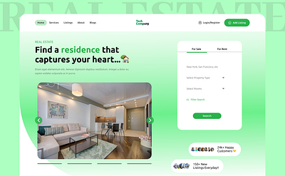 Real Estate Business Website UI Redesign app design real estate website realestate redesign uid uiux uxd web design website design