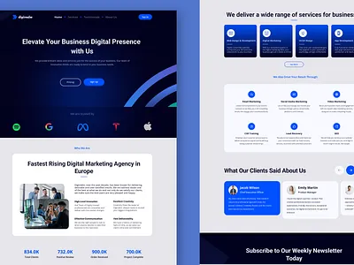 Digirealm Agency Landing Page agency clean digital digital marketing digital marketing agency interactive landing page portfolio ui uiux web design website website design