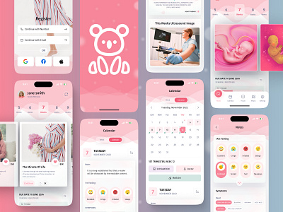 Pregnancy Tracking Mobile App app design design dgpro digital healthcare mobile ui pregnancy prototype ui uidesign usability ux ux research