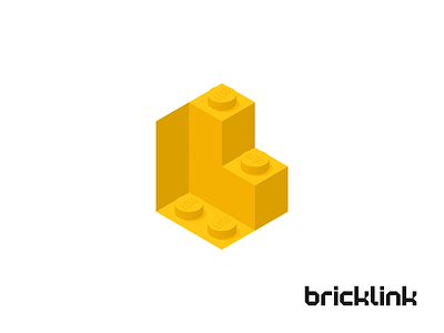 Bricklink, LEGO marketplace logo redesign: B + L + bricks b bl brick bricklink bricks collectors community ecommerce isometric l lego legos letter mark monogram logo logo design rebranding redesign shop shopping store