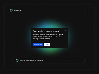 HealthGuard Conversational Engagement Platform ai ai bot app bard branding chat chat bot chat interface chatgpt claud health healthcare llm modal product design ui ui design ux visual design voice bot
