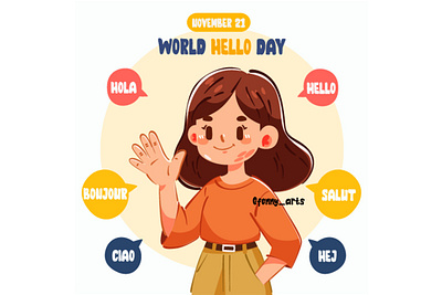 World Hello Day Greetings Speech Bubbles alphabet bubble campaign celebration communication community connection culture day event greeting hello kindness language letter media message people social speech