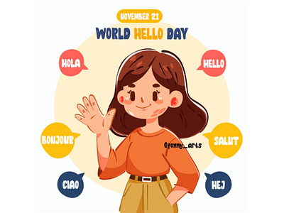 World Hello Day Greetings Speech Bubbles alphabet bubble campaign celebration communication community connection culture day event greeting hello kindness language letter media message people social speech