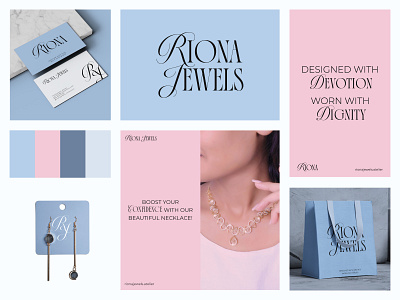 Riona Jewels Brand Identity / Bento Grid ? Visual Identity animation bento grid branding campaign design elegant logo feminine logo font graphic design illustration jewelry logo logo minimal logo modern logo social media ui vector visual identity wordmark logo