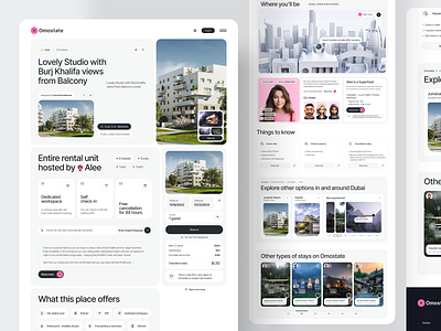 Omostate - Real estate website design - Details page agent apartment business design home interface landing page real estate agency real estate landig page real property realestate realty stay ui user interface ux web web design webdesign website
