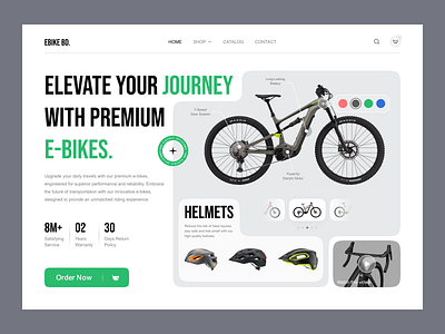 E-Bike Product Showcase Landing Page - EBIKEBD automotive website bicycle e bike e bikes e commerce ebike electric bike electric vehicle electricity landing page online bike order product landing page product page product showcase product website page scooter app typography ui ui ux design ux