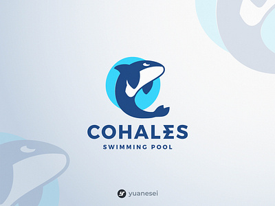 COHALES SWIMMING POOL animal logo app branding business education graphic design logo logo designers logo maker swimming pool ui ux whales