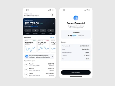 Investment - Mobile Design animation barly btc crypto cryptocurrency design eth finance financial ios mobile mobile app mobile design motion graphics ui uidesign ux uxdesign uxerflow