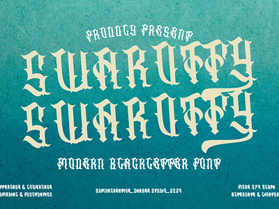 Swarotty – Modern Blackletter Font blackletter decorative design display english font gothic horror illustration metal modern new old retro rock trend typeface typography vintage web