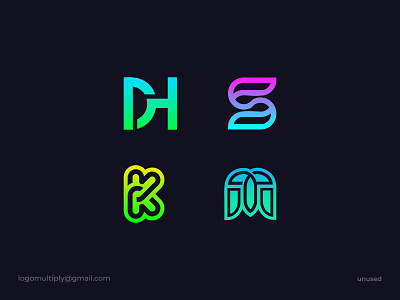 Letter Logo blockchain brand identity branding crypto dh gradient icon k letter mark lettering logo logo design logos s saas tech tm