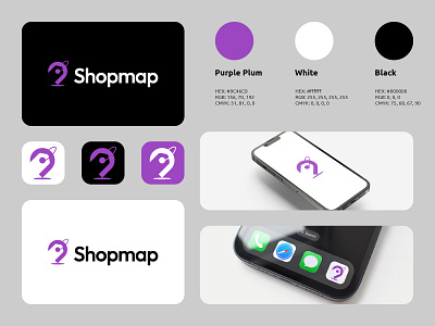 Shopmap Logo apps business logo logos map modern shop simple software store