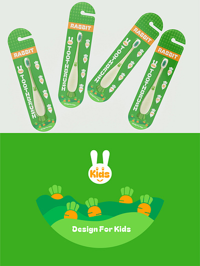 RABBIT 儿童牙刷包装设计 branding design illustration kids logo packaging toothbrush