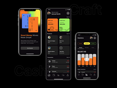 CashCraft - Finance App Screen Design. app design figma finance app graphic design ui