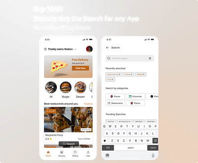 Day 19/21 - Redesigning the Search for any App by Chirag Sonara animation app brading foodapp mobiledesign motiondesign trending ui uidesign uidesigner uielements ux uxdesigner webdesign