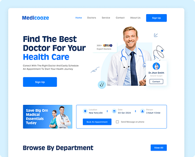 Health Care Landing Page doctor header design health health website healthcare landing page pharmacy trending ui design ui ux uiux ux design website website design