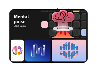 mental pulse cerebrum composing intelligence logo ui