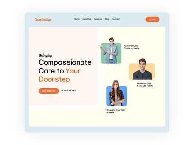 Homecare, Redefined – Discover Comfort and Support! design dribbblrshot homecare landingpage lightcolor minimestic uiux webdesign