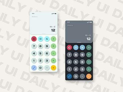 Daily UI 004 — Calculator 004 3d algebra beauitful calculator challenge clean daily ui dark theme design figma graphic design illustration light theme maths modern ui ux