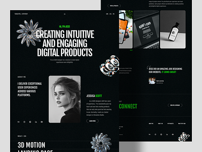 Personal Portfolio Website black and white design home landing page monochrome personal personal portfolio personal portfolio landing page personal portfolio website portfolio professional ui uiux uiux designer website website design