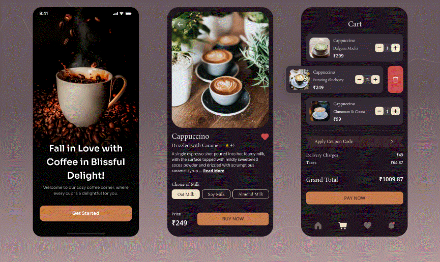 Coffee shop design ui ux